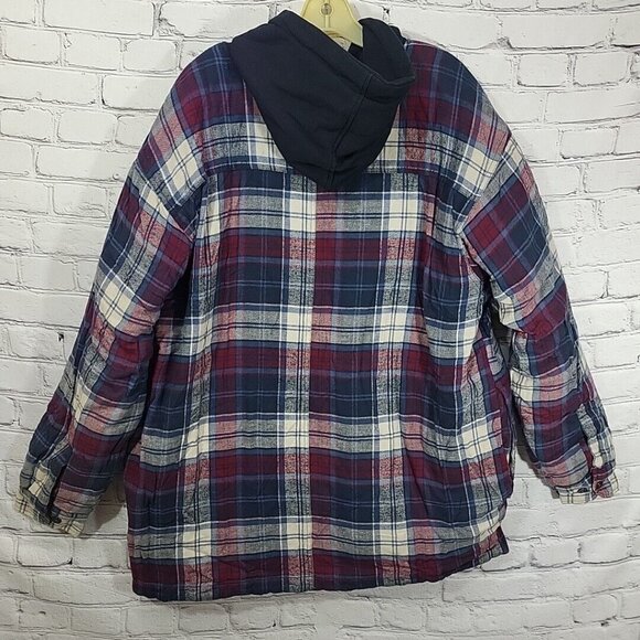 Dickies Jacket Mens XL Plaid Hooded Quilted Lining Zip Up Work Jacket - Picture 8 of 11